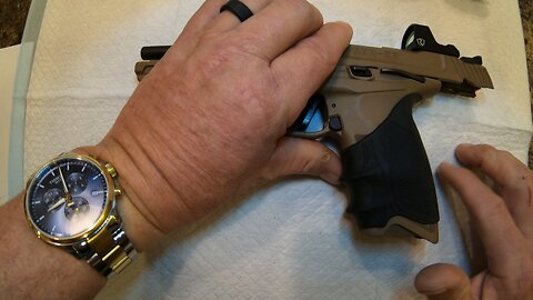 A handgun that shoots rifle rounds, illegal in California