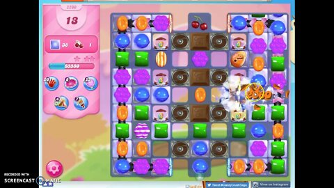 Candy Crush Level 2200 Audio Talkthrough, 1 Star 0 Boosters