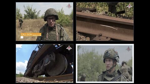 Military railway men in action