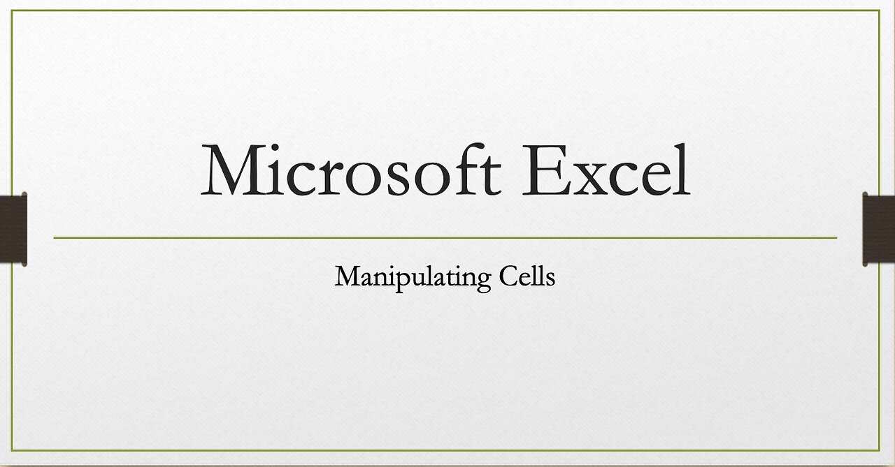 Microsoft Word - Manipulating Cells pt2