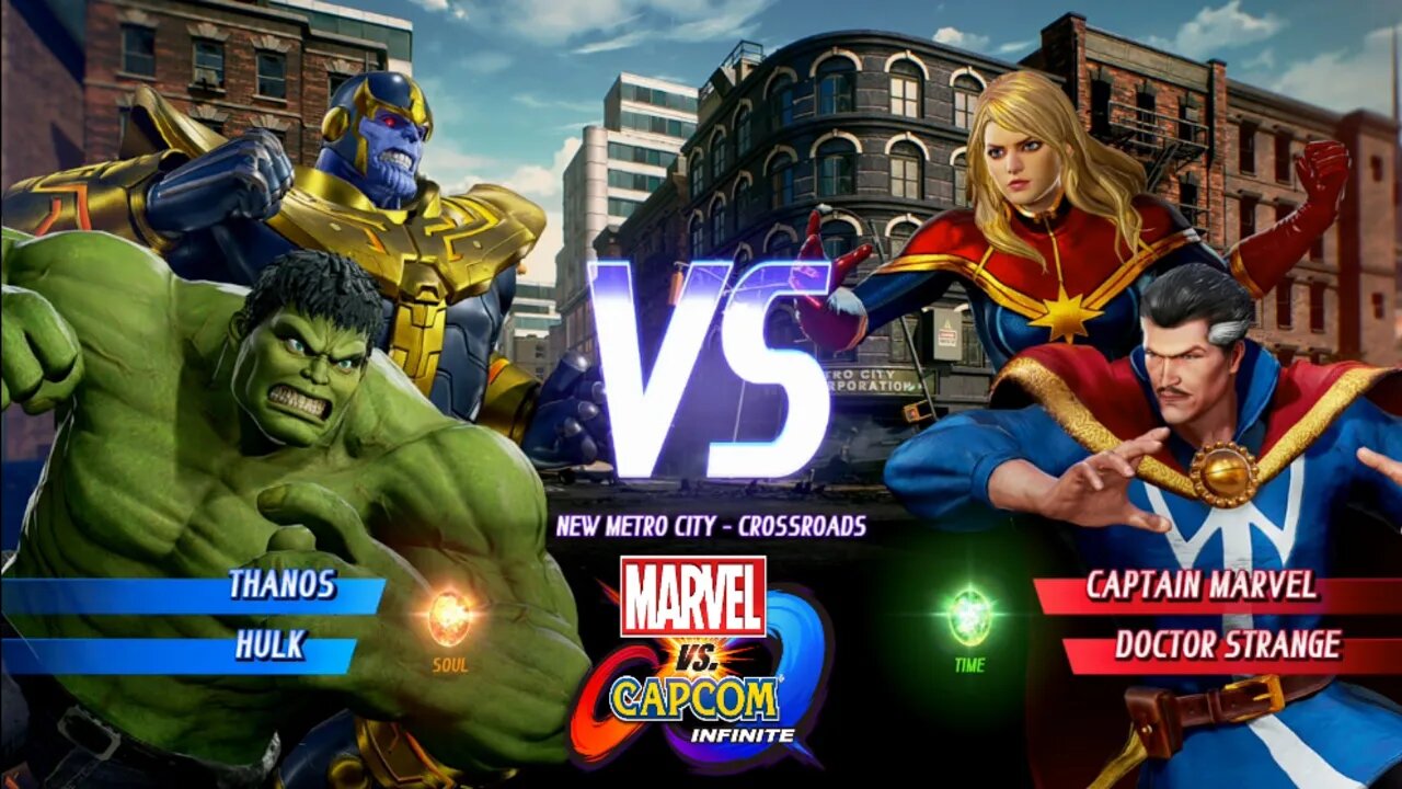 Thanos & Hulk Vs Captain Marvel & Doctor Strange Marvel vs Capcom Infinite