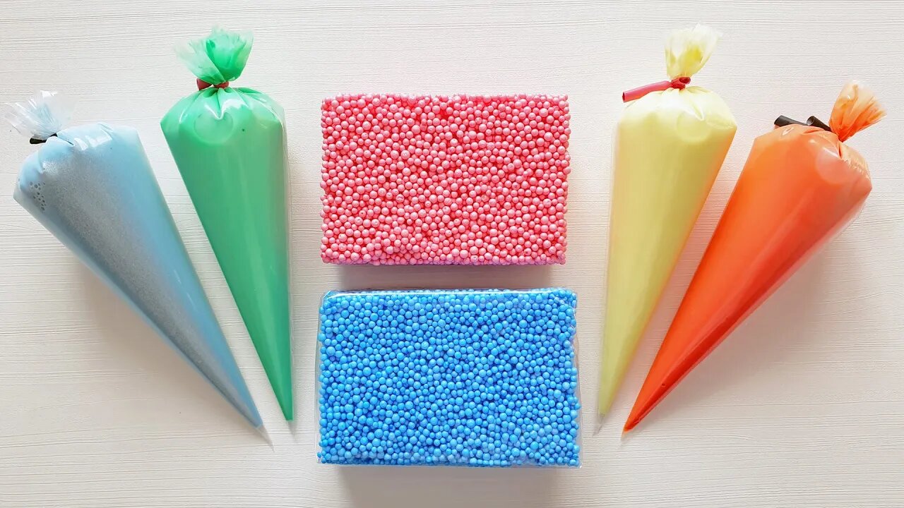 Making Crunchy Slime with Piping Bags #208