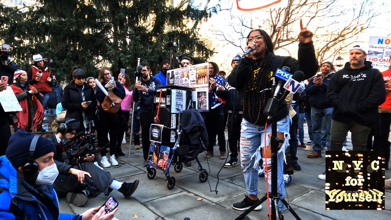 New York Freedom Rally's Joy Newball Speaks at NYC City Hall Vaccine Mandate Protest