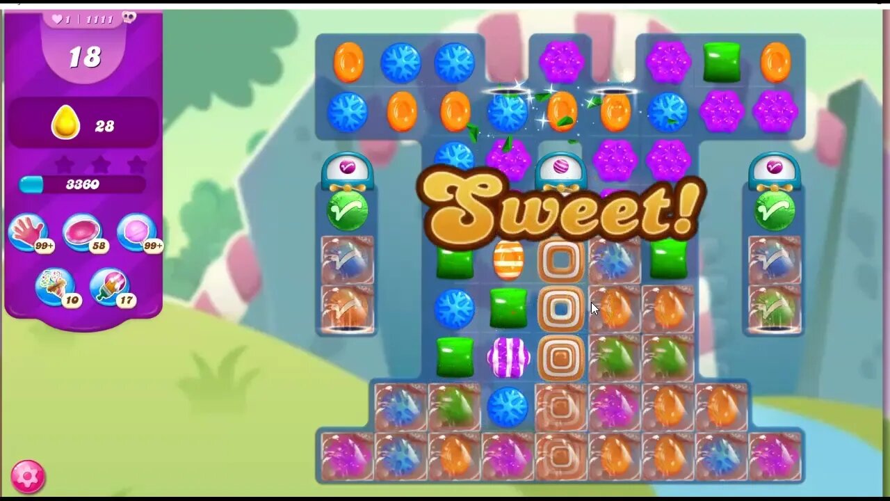 Candy Crush Level 1111 Talkthrough, 20 Moves 0 Boosters