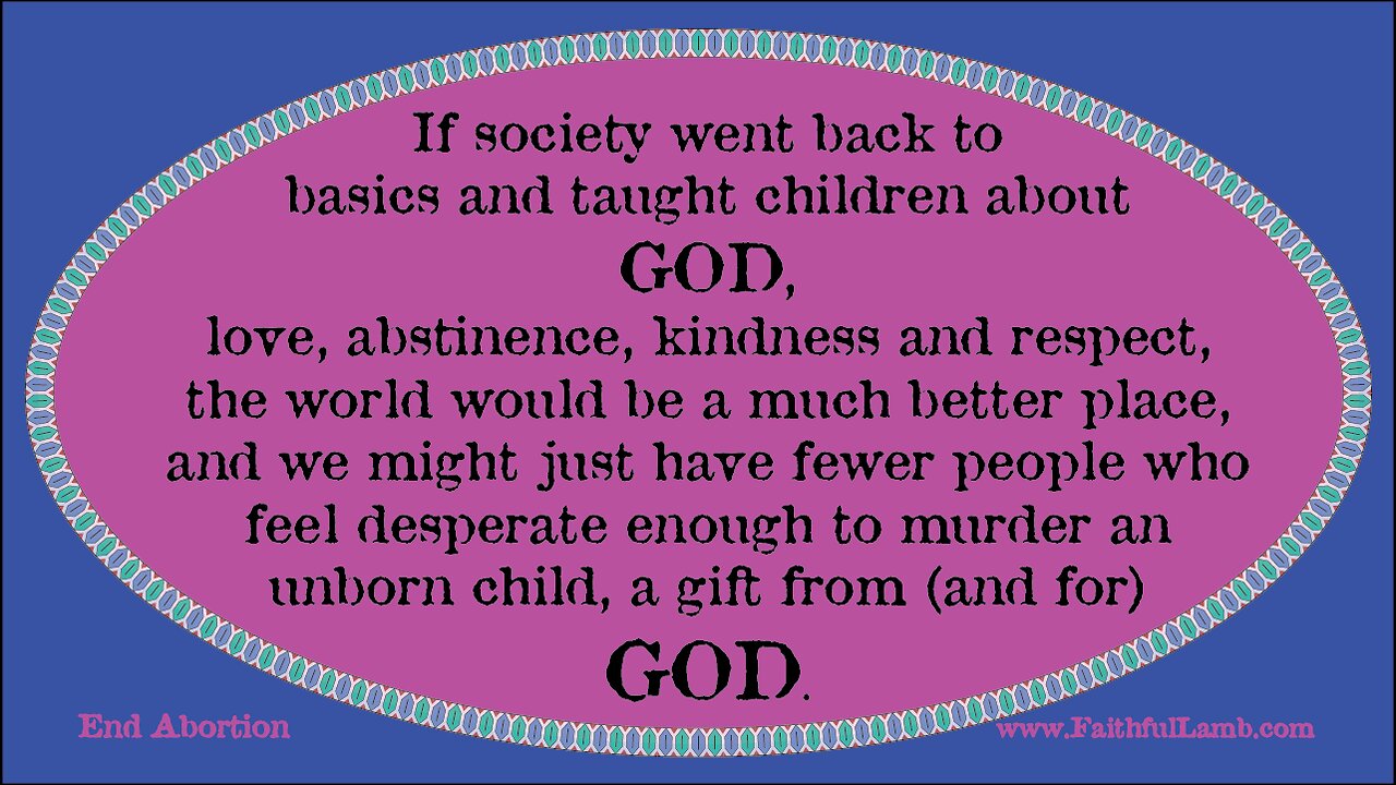 1 MINUTE FOR LIFE. If society went back to basics...