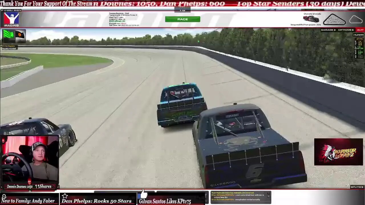 KPtv75 Back at it again! Lets Go iRacing at Pocono, Fixed Truck Series