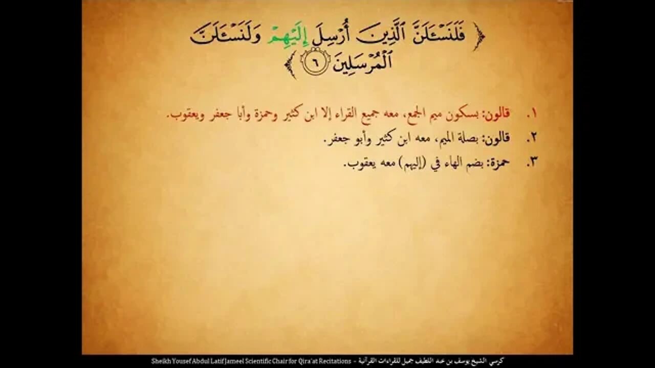 61 ‏‏الربع الواحد والستون أول الأعراف