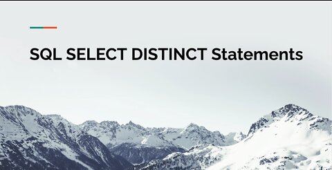 SQL SELECT DISTINCT Statement/Query Tutorial