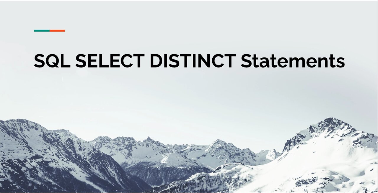 SQL SELECT DISTINCT Statement/Query Tutorial