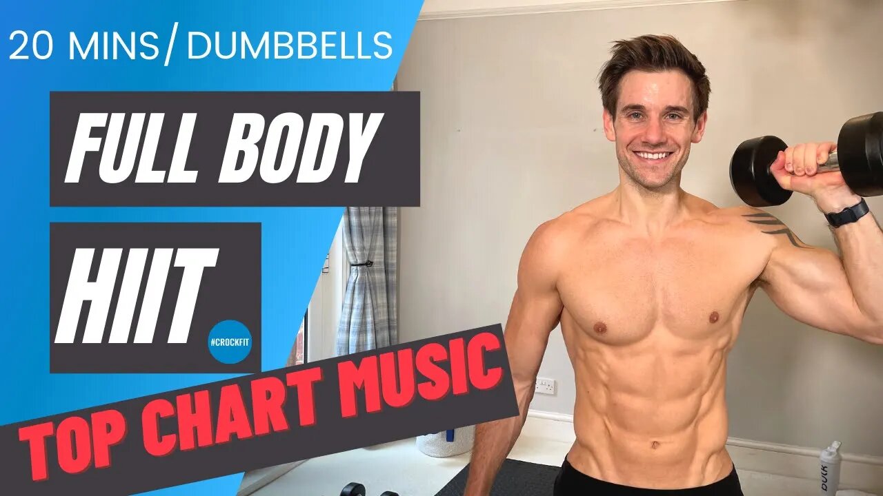 DUMBBELL FULL BODY HIIT to Burn Fat & Build Muscle | With Top Chart MUSIC! #CrockFit