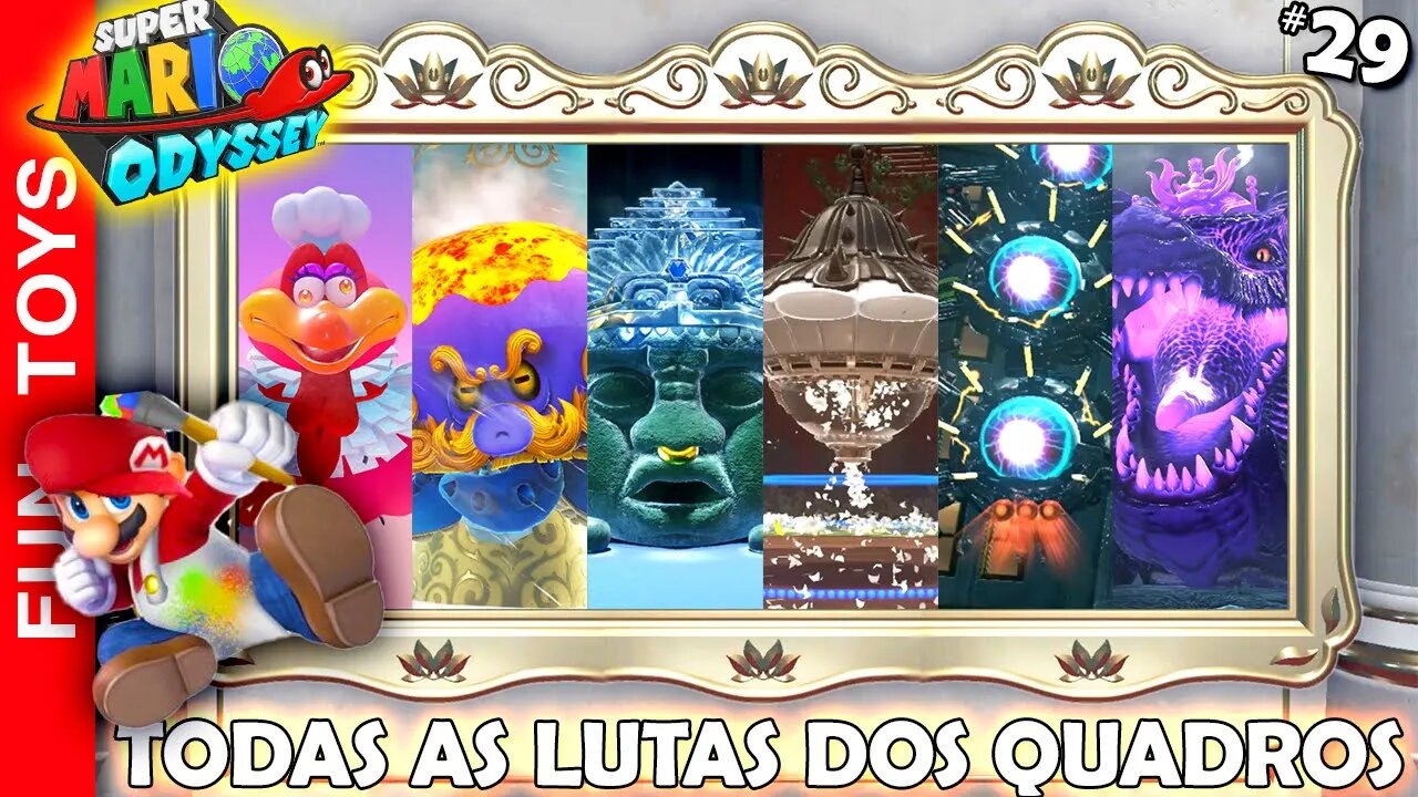 🔴 Super Mario Odyssey #29 - TODAS as LUTAS com os CHEFES nos QUADROS do REINO da PEACH!!! 🖼💥