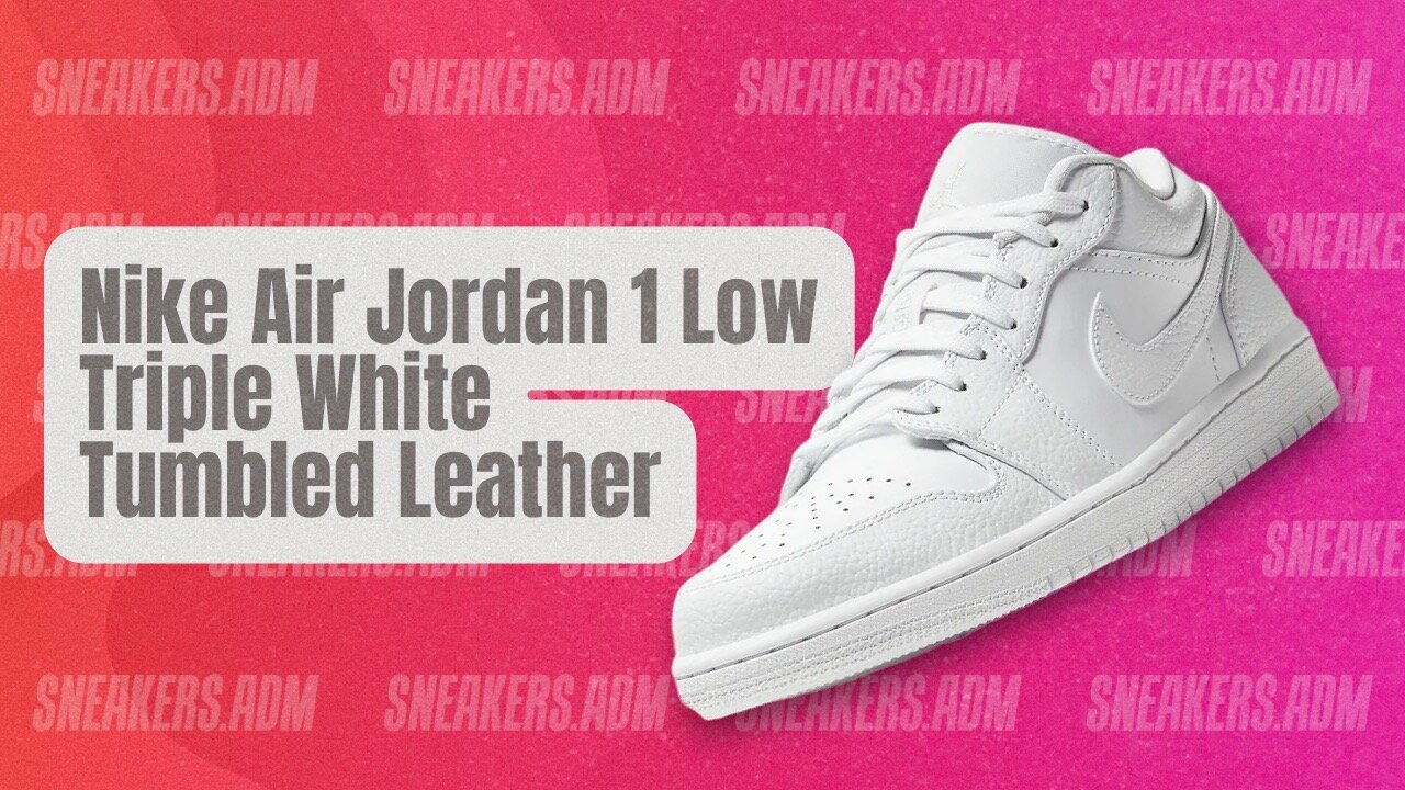 Nike Air Jordan 1 Low Triple White Tumbled Leather - 553558-130 - @SneakersADM