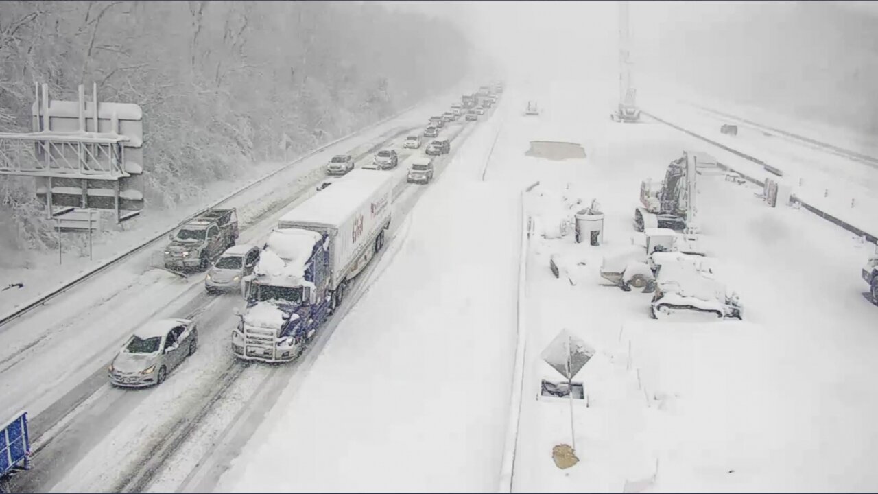 Snowstorm Leaves Drivers Stranded On I-95 In Virginia