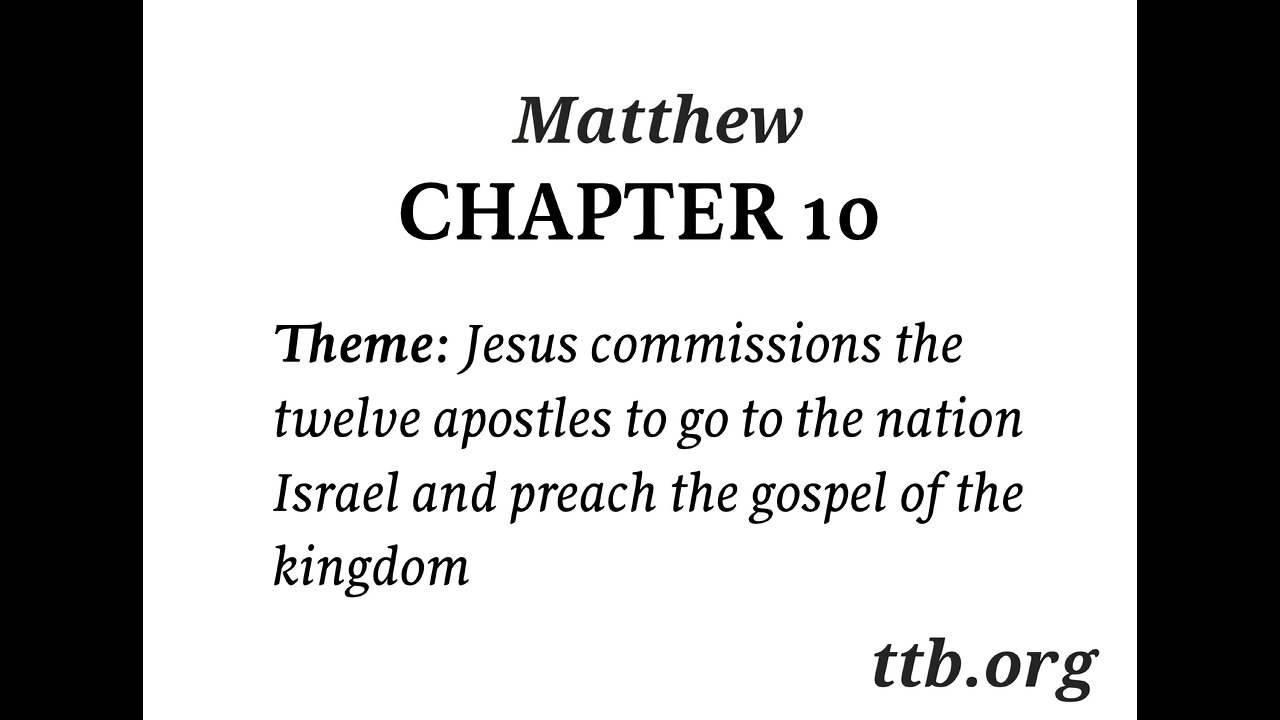 Matthew Chapter 10 (Bible Study)