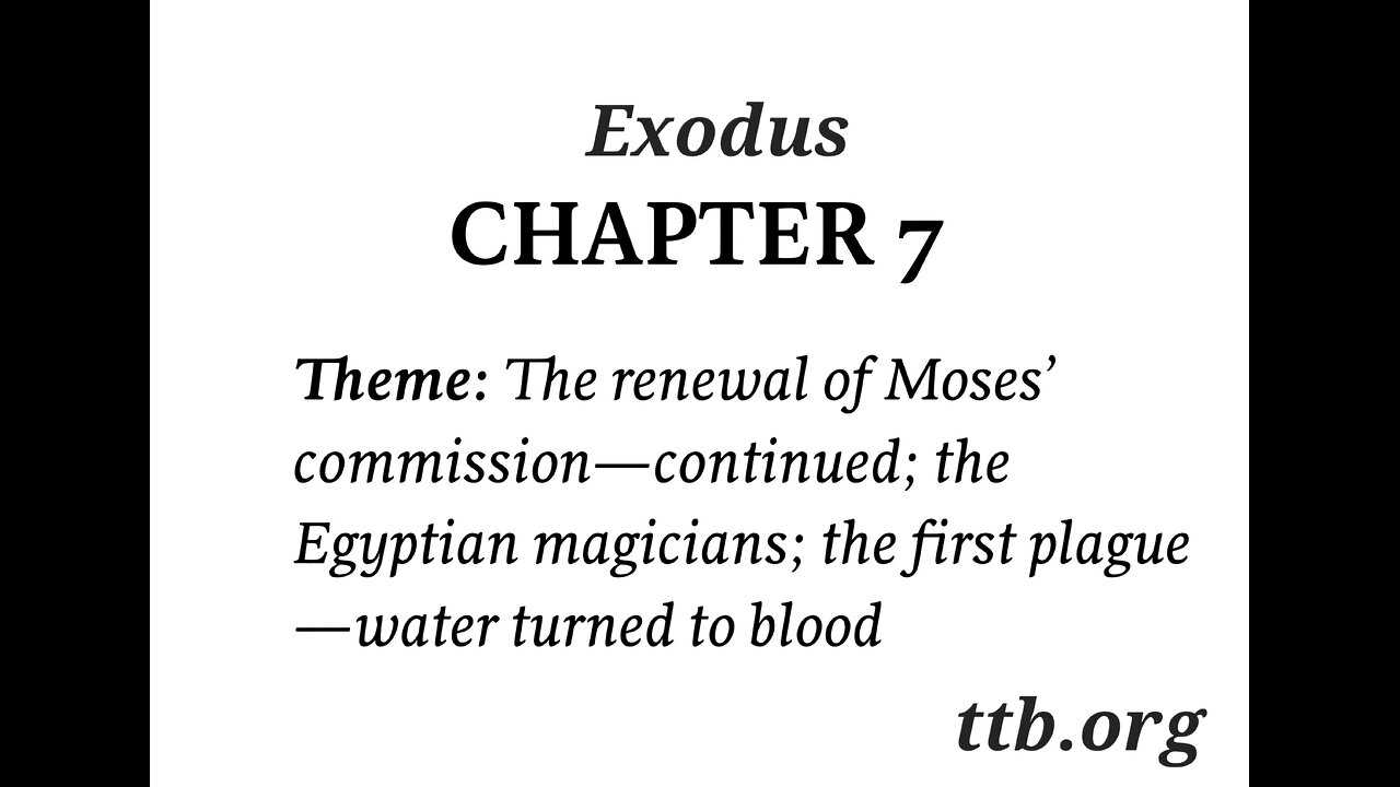 Exodus Chapter 7 (Bible Study)