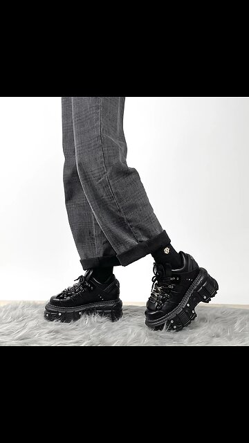 New Punk Style Women Shoes Lace-up Heel Height 6CM Platform Shoes