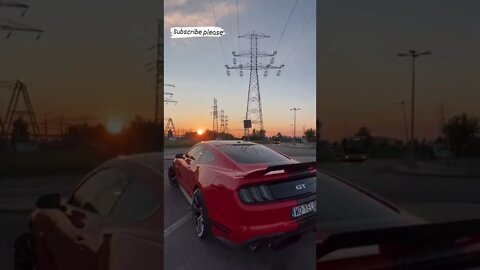 sunset with mustang ❤️❤️ #onepercent_clubb #mustang #sun #sunset