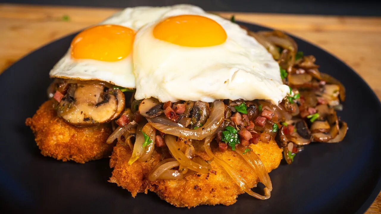 Farmer's schnitzel with fried egg | Rustic and delicious 🤤