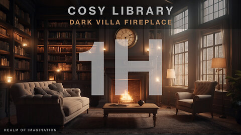 Cosy Library Fireplace And Snow Ambience - Cosy Vibes