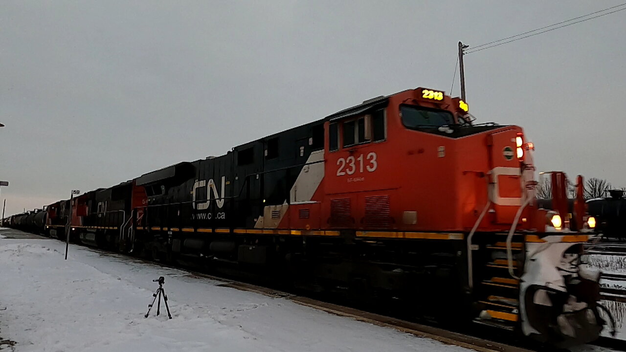 CN 2313, CN 5679 & CN 5789 Locomotives Westbound Manifest Train In Ontario