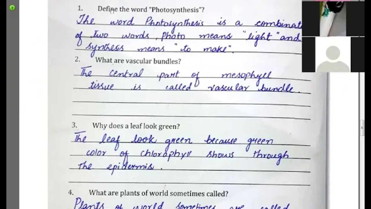 Class 6th Science Photosynthesis and Respiration Short Questions