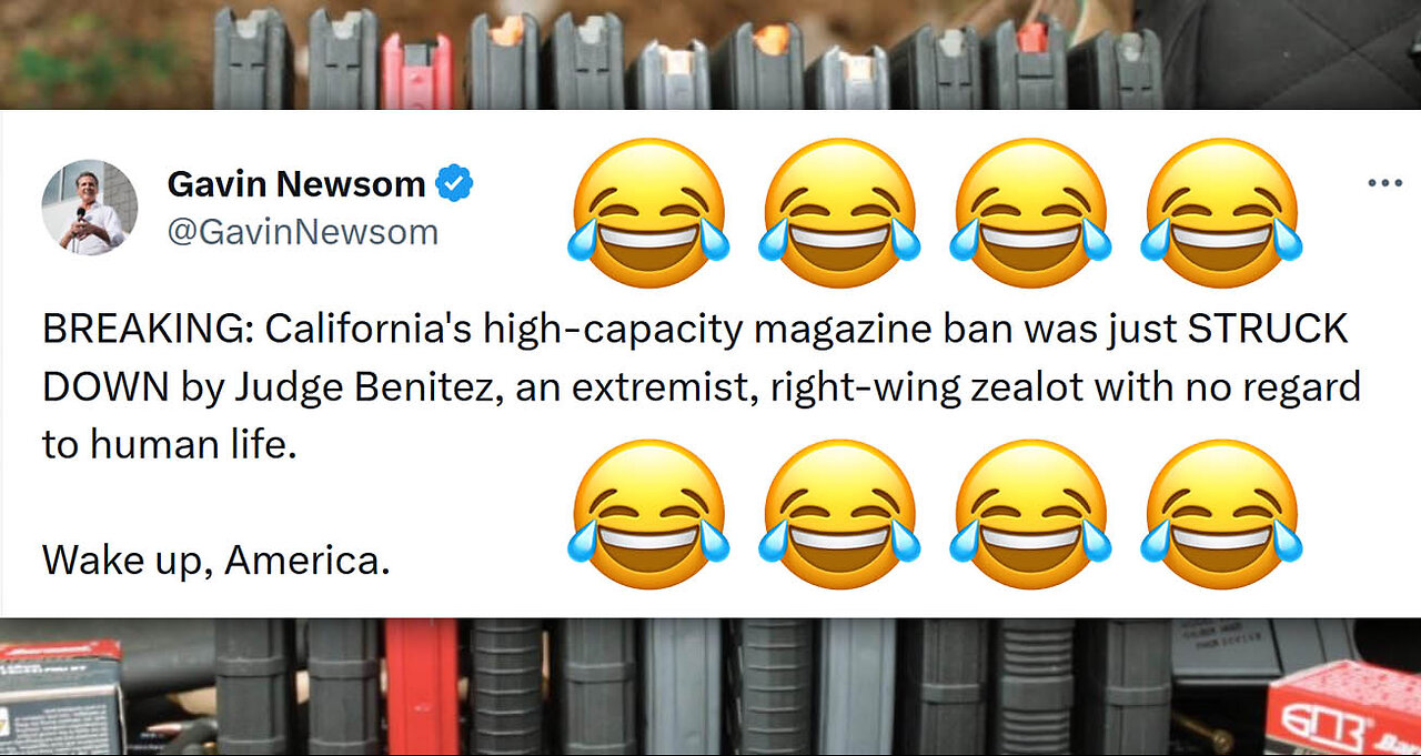 Judge Roger Benitez Strikes Down California's 'High Capacity Magazine Ban' as UNCONSTITUTIONAL! 🔫✊
