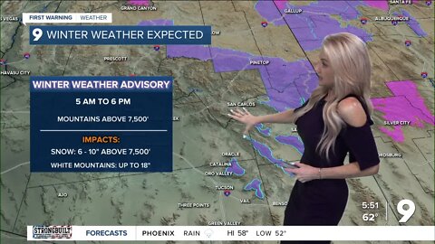 Widespread showers and high elevation snow