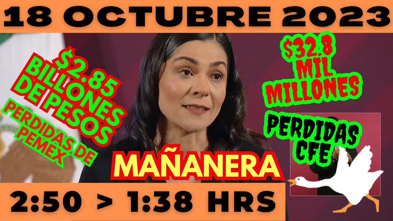 💩🐣👶 AMLITO | Mañanera *Miércoles 18 de Octubre 2023* | El gansito veloz 2:50 a 1:38.