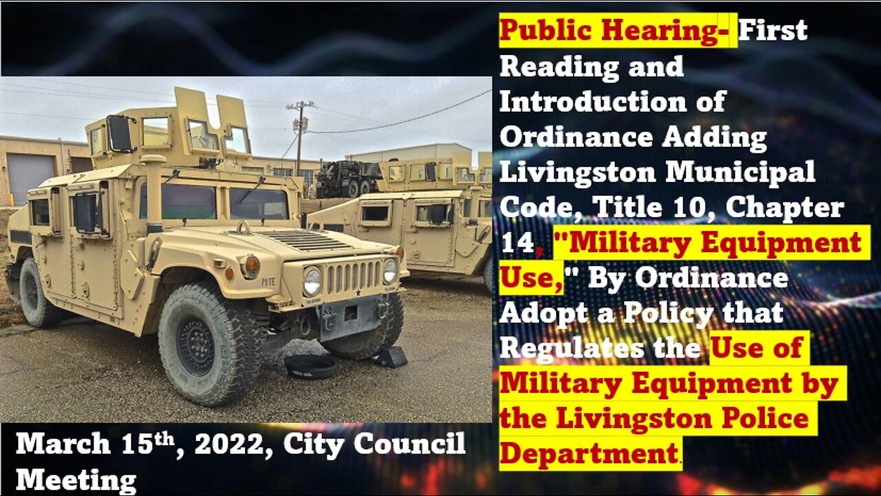 Use of Military Equipment by the Police Department in Livingston, California