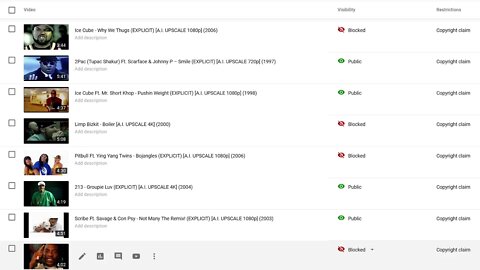 BLOCKED VIDEOS