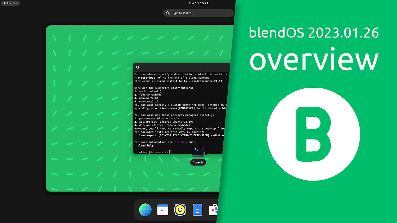 blendOS 2023.01.26 overview | A seamless blend of all Linux distributions.