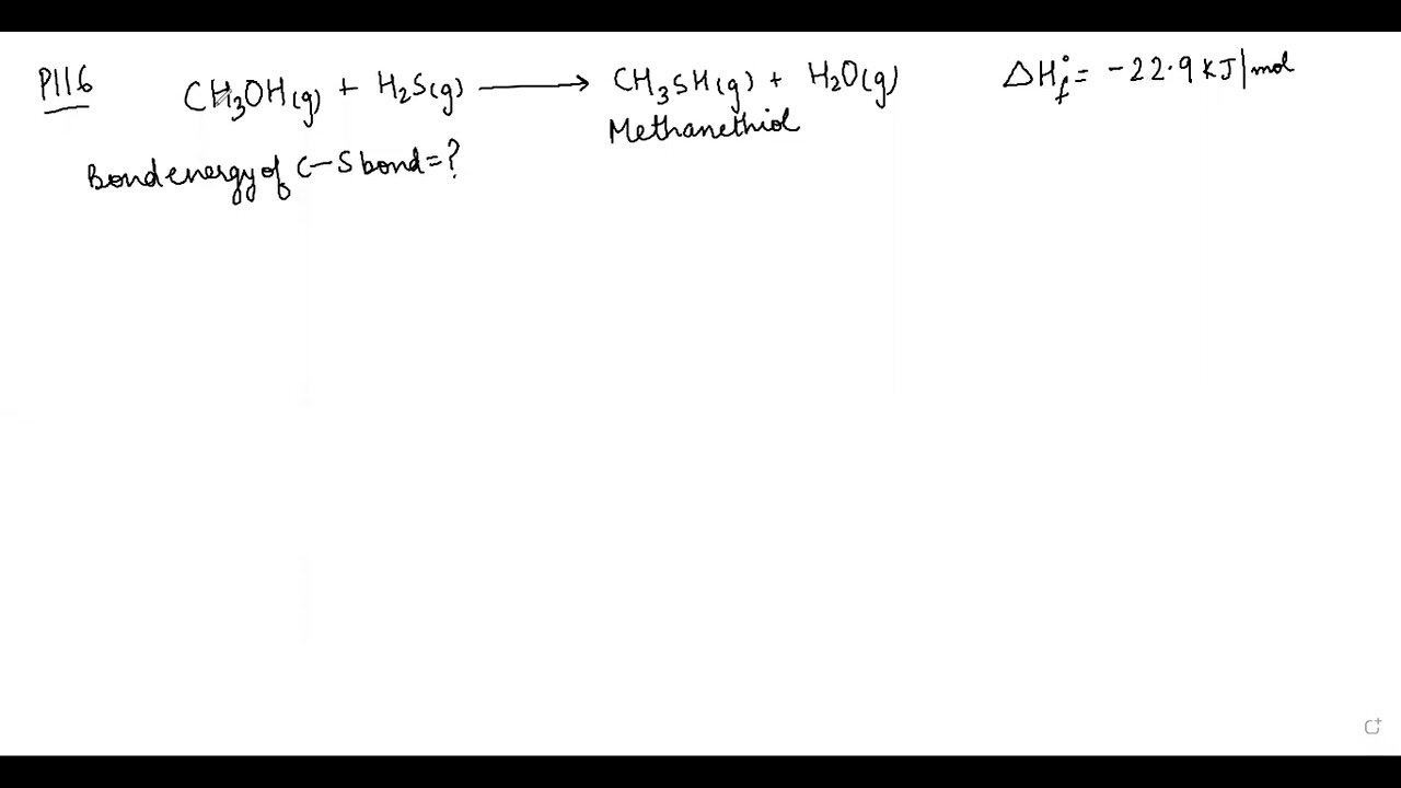 The enthalpy of formation of methanethiol, CH_3 SH(g), is -22.9