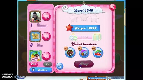 Candy Crush Level 1548 Audio Talkthrough, 3 Stars 0 Boosters