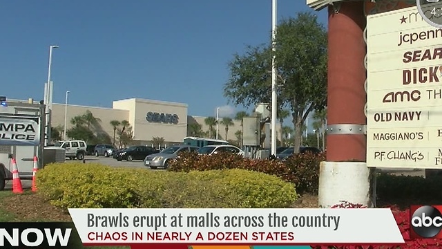 Brawls erupt at malls across the country