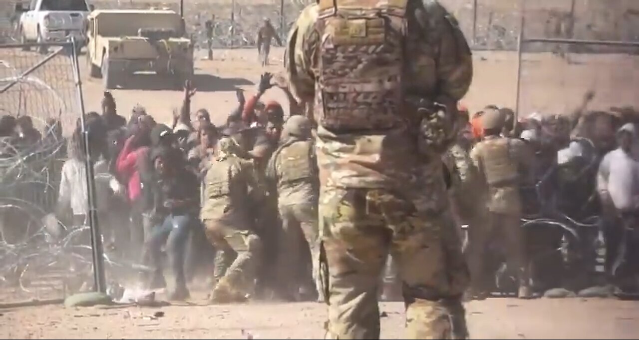 Illegal Immigrants overpower guards to illegally cross into the U.S.