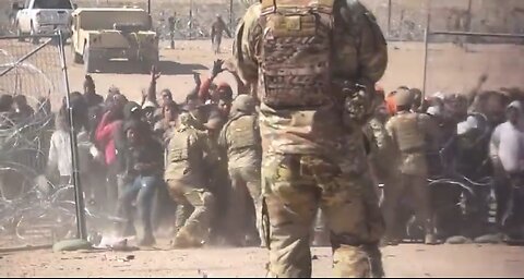 Illegal Immigrants overpower guards to illegally cross into the U.S.