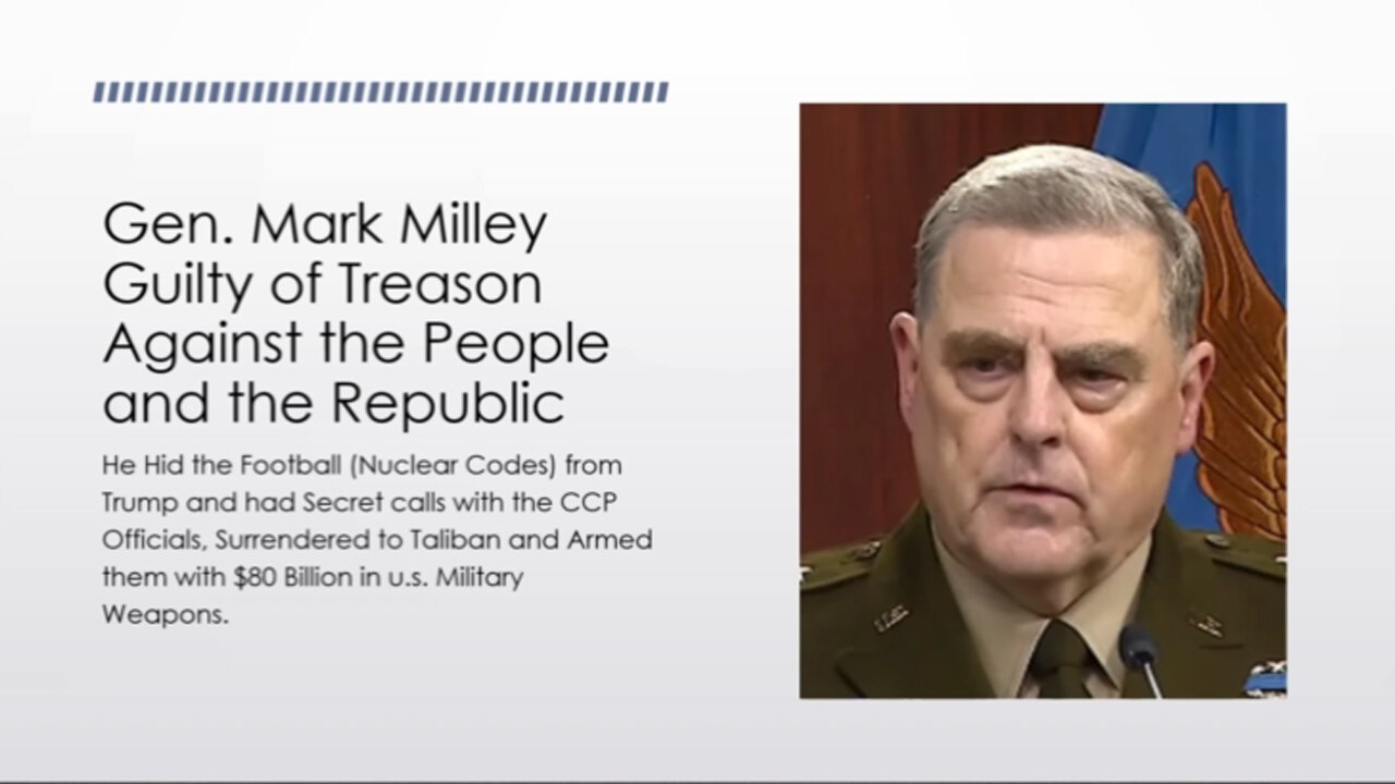 General Mark Milley Committed Treason and Needs to Be Held to Account for it.