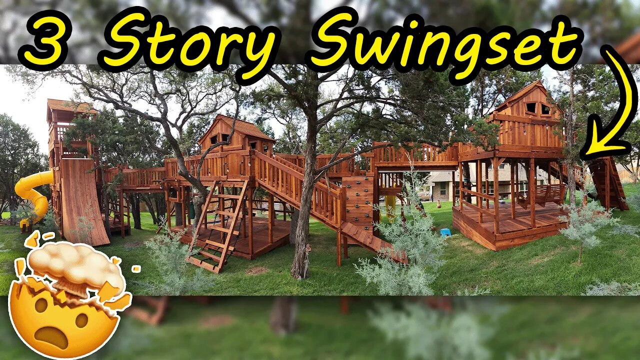 Finishing the biggest Swingset & Treehouse we've ever built! (1,500+ Sq Ft of Playspace) Pt.2