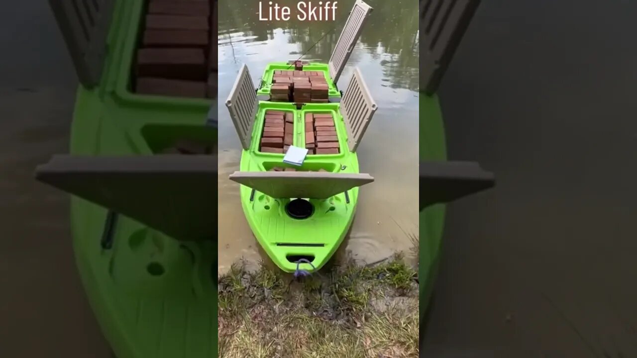 NEW LITE SKIFF - capacity testing brick footage! #fishing #kayakbassfishing #kayakfishing