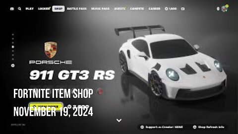 Fortnite Item Shop|November 19, 2024(*New* Porsche 911 GT3 RS Bundle)