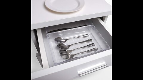 Kootek 4 Pack Large Drawer Organizer, Bathroom Drawer Organizer Trays Plastic Organizers Kitche...