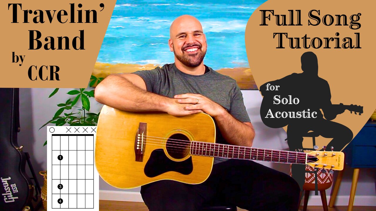 Traveling Band by CCR - Full Song Acoustic Guitar Lesson For Beginners