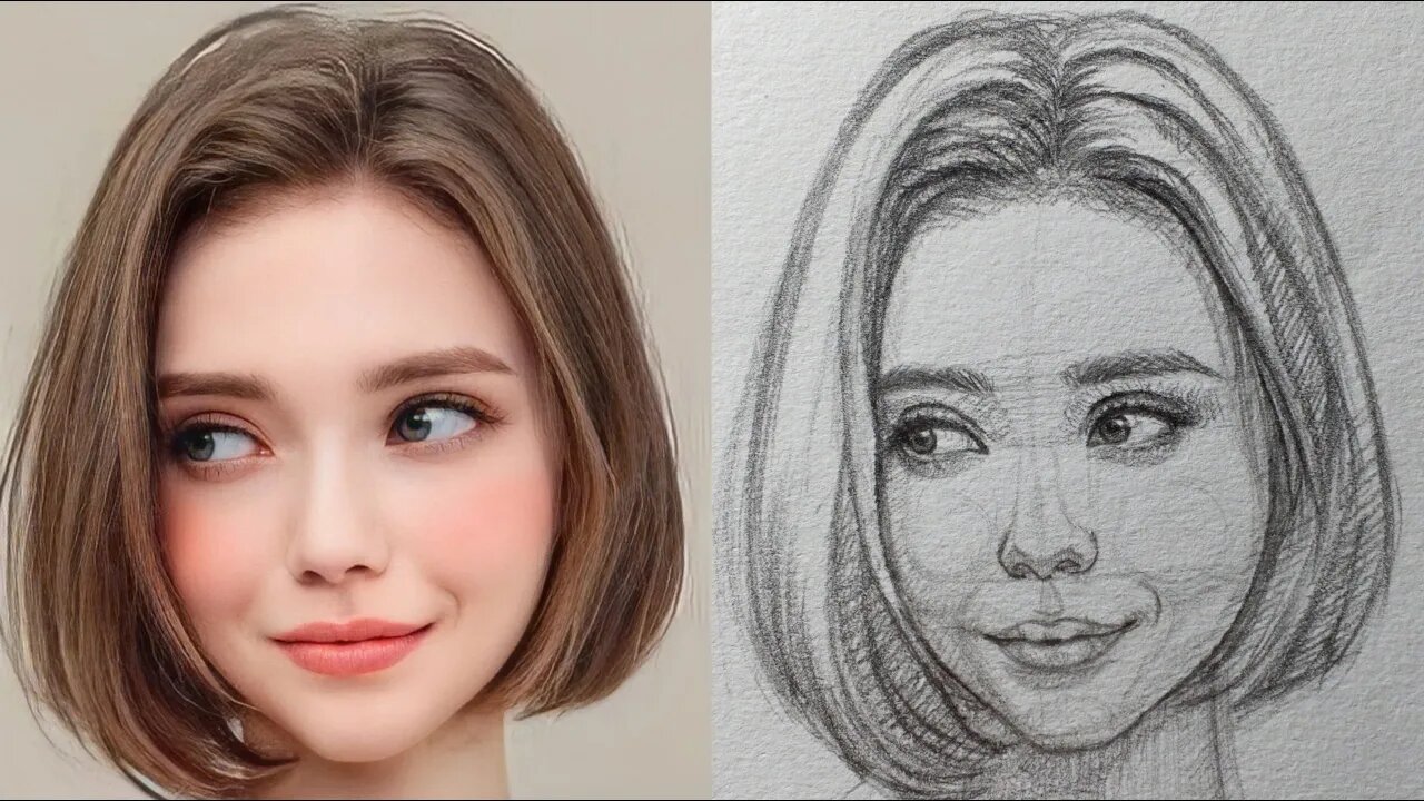 Loomis face drawing tutorial | how to draw a girl's face from front #tutorial #drawing #artwork.