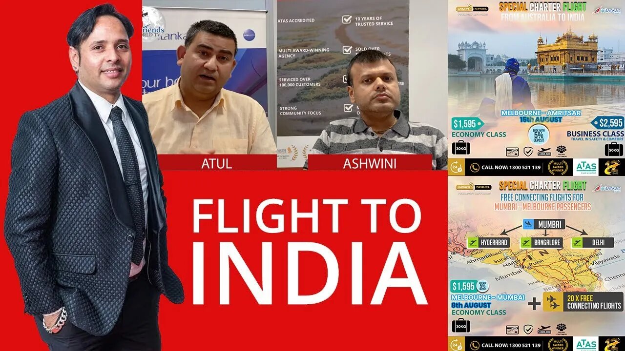FLIGHT TO INDIA FROM MELBOURNE/SYDNEY - VARUN TIWARI WITH ASHWINI & ATUL FROM GAURA TRAVELS