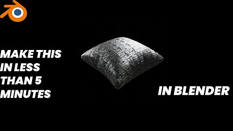 MAKE A PILLOW IN BLENDER 3D in less than 5 minutes