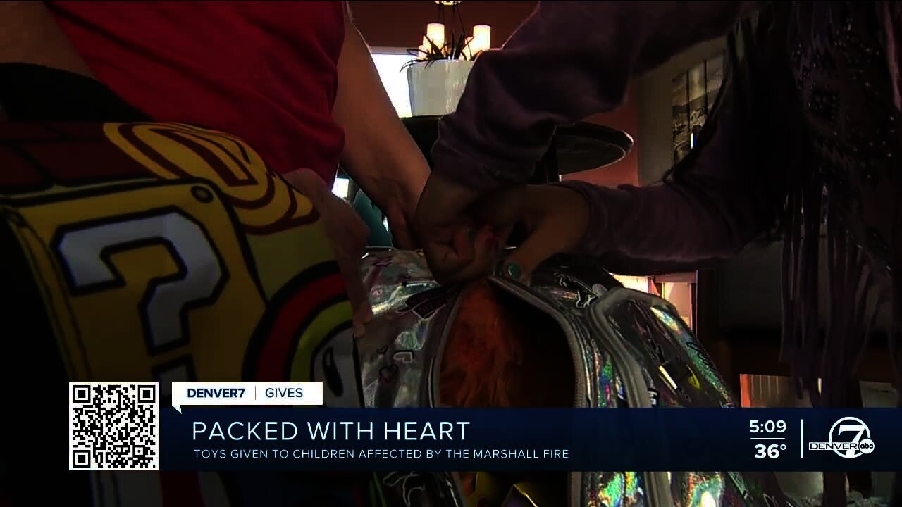 Denver7 Gives: Girl fills backpacks with toys for children who lost everything in Marshall Fire