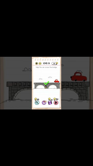 Brain Test Tricky Puzzles Level 33 Help the car cross the bridge.