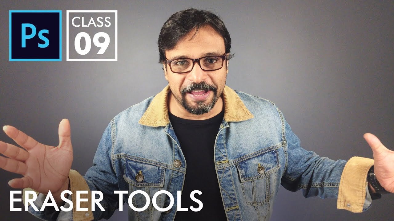 Eraser Tools - Adobe Photoshop for Beginners - Class 9 - Urdu / Hindi