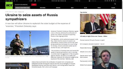 Ukraine to seize assets of Russia sympathizers