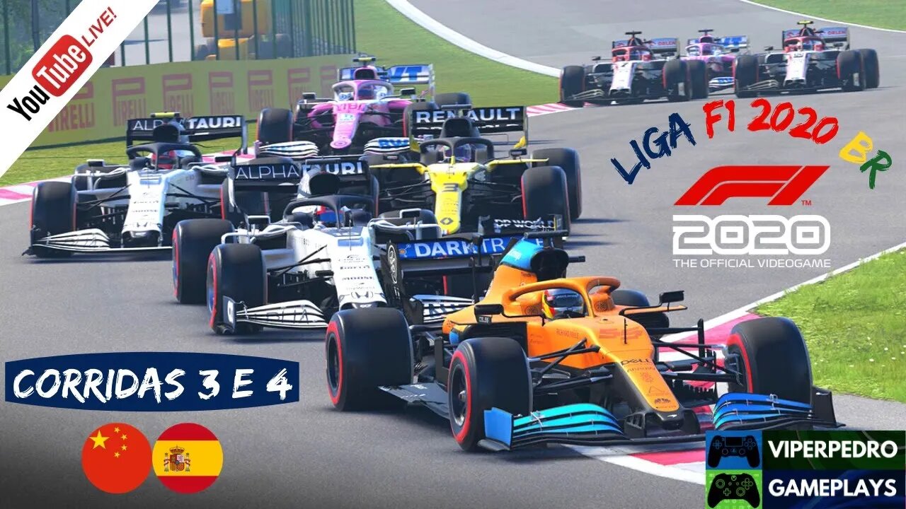 [LIVE] LIGA F1 2020 BR | Corridas 3 e 4 - GPs China e Espanha